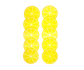 Fruitige onderzetters voor glazen en bekers | geel | set van 10 stuks
