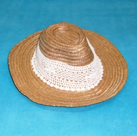 Ibiza hoed | gevlochten stro met gehaakte band | strandhoed