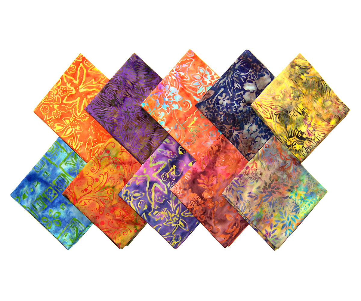 BATIK quiltstoffen | 10 Fat Quarters 100% katoen | batik mix #15