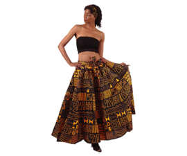 Afrikaanse print maxi rok MUD CLOTH 100% katoen | maat M-3XL