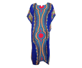 Afrikaans dashiki SHIRT LANG mozaiek donkerblauw | kaftan