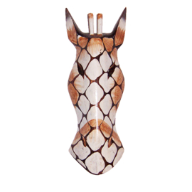 30 cm Houten GIRAFFE masker SALIM - Afrikaans dierenmasker
