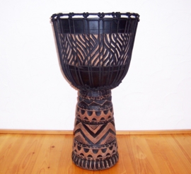 DJEMBE TROMMEL afrikaanse woondeco houtsnijwerk size L #9