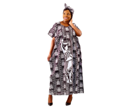 Afrikaanse MUD CLOTH print kaftan 100% katoen | woman #5
