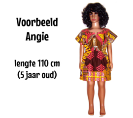 Dashiki jurkje DA'ZAY met elastische taille | afrikaanse wax print | maat M = 4-5 jaar