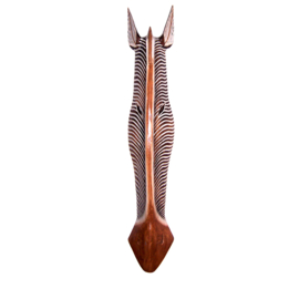 100 cm Houten ZEBRA masker ONA'JE - Afrikaans dierenmasker