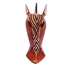 30 cm Houten ZEBRA masker EBUKA - Afrikaans dierenmasker