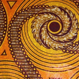310 Afrikaanse stof | African Wax Print Osikani met gouden opdruk - 100% cotton | prijs / yard