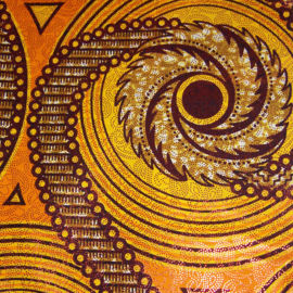 310 Afrikaanse stof | African Wax Print Osikani met gouden opdruk 100% cotton  | prijs / yard