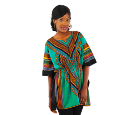 Afrikaanse dashiki jurk HEART GROEN | kaftan-jurkje