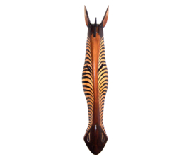 100 cm Houten ZEBRA masker KIONI - Afrikaans dierenmasker