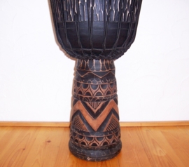 DJEMBE TROMMEL afrikaanse woondeco houtsnijwerk size L #5