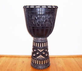 DJEMBE TROMMEL afrikaanse woondeco houtsnijwerk size L #6