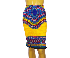 African Gypsy smock rok DONKERGEEL | kan ook als topje