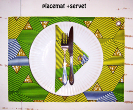 Afrikaanse PLACEMATS Amara | set van 2 | african wax print stof | 32,5 x 45 cm | 100% katoen