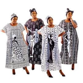 Afrikaanse MUD CLOTH print kaftan 100% katoen | woman #8