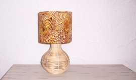 Tafellamp BATIK ART | rotan boho sfeerlampje / slaapkamer lampje | 32 cm
