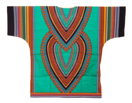 Afrikaans dashiki shirt HEART GROEN | african print | unisex