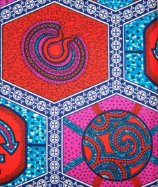 225 Afrikaanse stof | African Wax Print - Ankara fabric - 100% cotton | prijs / yard