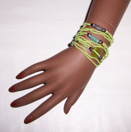 KRALENSNOER ketting / armband groen 108 cm | Boho - Hippie style