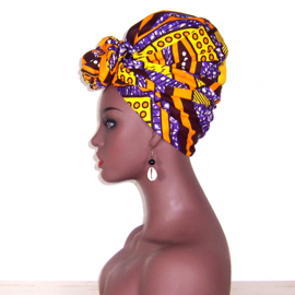 Afrikaanse hoofddoek - headwrap GIGI | African wax print 100% katoen - 180 x 56 cm