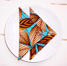 Afrikaanse SERVETTEN Wani | set van 2 | african wax print napkins  | 35 x 35 cm | 100% katoen