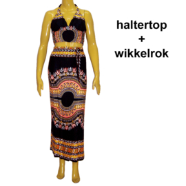 African Gypsy haltertop ZWART | topje met straps | 3 maten