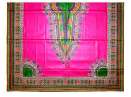 Dashiki stof PINK | ANGELINA Java Prints van VLISCO | 6 yards = 3 dashiki patronen