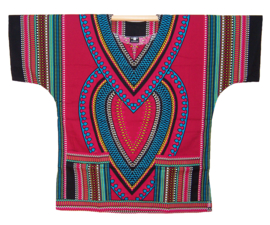 Afrikaans dashiki shirt HEART DONKERROOD | unisex