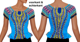 African Gypsy smock top DONKERGEEL | baby doll topje