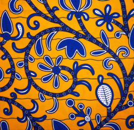 208 Afrikaanse stof | African Wax Print - 100% cotton | prijs / yard