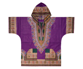 Dashiki hoodie DARK PURPLE | Vlisco ANGELINA | maat XL/XXL