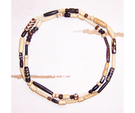 MUDCLOTH ketting | African mudcloth batik bone beads #5