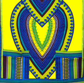 Afrikaans dashiki shirt HEART LICHTGEEL | african print | unisex