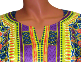 Afrikaans dashiki shirt  BLUE-PURPLE | Vlisco ANGELINA