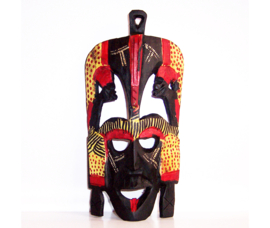 Afrikaans MASAI masker uit KENIA traditioneel | hout | 24 cm | #10