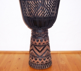 DJEMBE TROMMEL afrikaanse woondeco houtsnijwerk size L #9