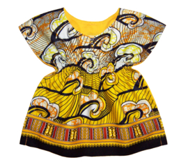 Dashiki setje BABY GIRL YELLOW | jurkje + luierbroekje | Vlisco Super-Wax | maat 62/68 = 3-6 mnd