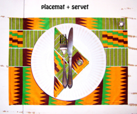 Afrikaanse PLACEMATS Kente | set van 2 | african wax print  | 32,5 x 45 cm | 100% katoen Ankara stof