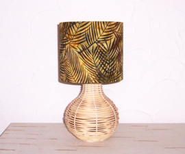 Tafellamp BATIK LEAVES | rotan boho sfeerlampje / slaapkamer lampje | 32 cm