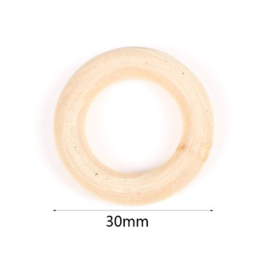 Blank houten ringen 30 mm | voor sieraden en macramé | 5 stuks