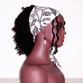 Afrikaans sjaaltje - hoofddoekje GRACE | African wax print 100% katoen - 117 x 15 cm