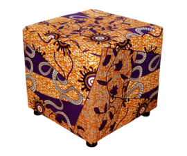 AJANI afrikaanse poef/hocker | African Wax Print | 46x46x46 cm