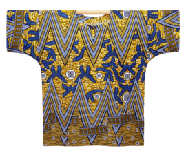 Afrikaans dashiki shirt ZIGZAG blue | african wax print | unisex