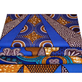 Afrikaanse quiltstoffen | 4 Fat Quarters African Wax Print | bundel BLUE