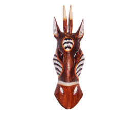 33 cm Houten ANTILOPE masker A'JA - Afrikaans dierenmasker