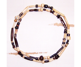 MUDCLOTH ketting | African mudcloth batik bone beads #6