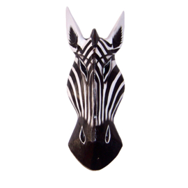 30 cm Houten ZEBRA masker ASANTE - Afrikaans dierenmasker