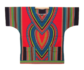 Afrikaans dashiki shirt HEART ROOD | african print | unisex