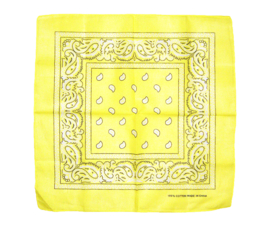 PAISLEY BANDANA citroen-geel 55x55 cm hoofddoek / zakdoek